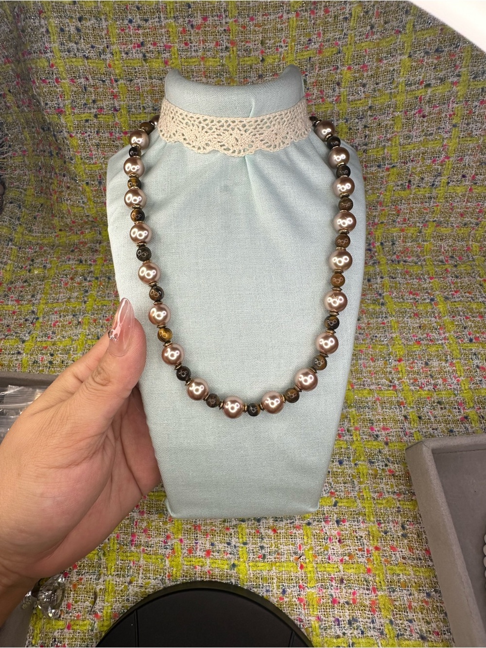A great brown Coral beads Brown Pearl Bead Necklace - Women Jewelry